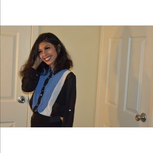 🌺NEW🌺Tricolor long sleeve blouse